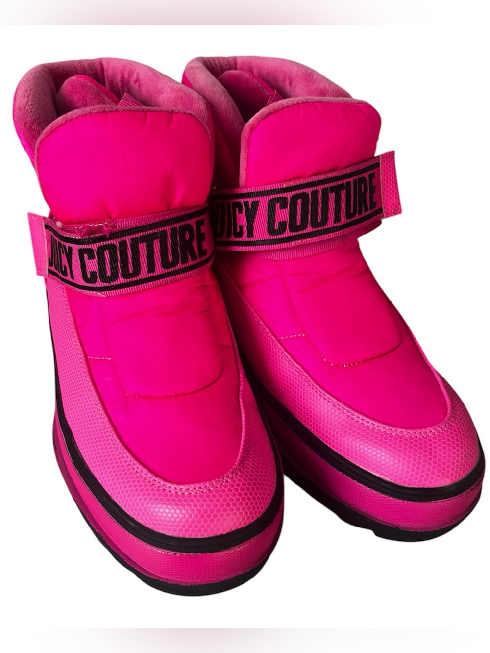 Juicy Couture Veronica Hot  Pink Strap Platform Boots Ski Resort  Winter Sz 8